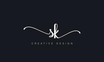 handschrift brief sk logo pro vector het dossier pro vector pro vector