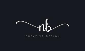 handschrift brief nb logo pro vector het dossier pro vector pro vector