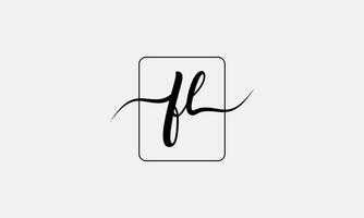 handschrift brief fl logo pro vector het dossier pro vector pro vector