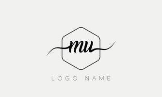 handschrift brief mu logo pro vector het dossier pro vector pro vector