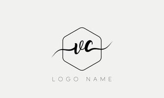 handschrift brief vc logo pro vector het dossier pro vector pro vector