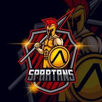 Ares spartaans esport logo sjabloon vector