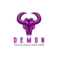 schedel van demon onheil gezicht vector ontwerp illustratie .voor mascotte logo ontwerp in wijnoogst stijl, mascotte logo sjabloon.