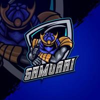 samurai esport logo ontwerp sjabloon vector