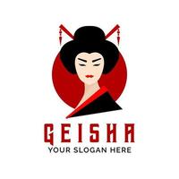 geisha meisje logo ontwerp vector mascotte sjabloon