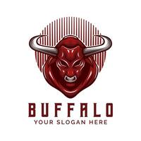 buffel stier hoofd logo vector mascotte sjabloon