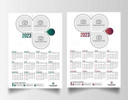 2023 muur kalender ontwerp sjabloon vector