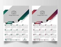 2023 muur kalender ontwerp sjabloon vector