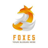 vos hoofd logo ontwerp sjabloon embleem mascotte vector illustratie