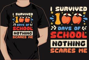 basis100 dagen van school- kleurrijk t overhemd ontwerp vector