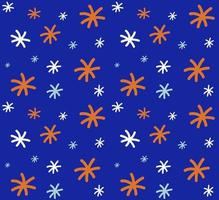 naadloos patroon met sneeuwvlokken. blauw, oranje kleur. Kerstmis en nieuw jaar vector illustratie.