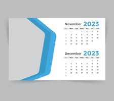 bureau kalender sjabloon voor nieuw jaar 2023 vector