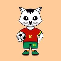 vector illustratie van de dier karakter vervelend een voetbal Jersey Bij de wereld kop