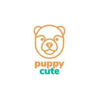 gezicht puppy hond huisdieren schattig lijn mascotte logo ontwerp vector