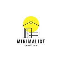 interieur verlichting lijnen minimalistische logo ontwerp vector