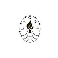 kaars logo in minimalistisch stijl voor branding, aromatisch kaars brand licht vector