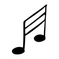 muziek- Notitie tekening. hand- getrokken musical symbool. single element voor afdrukken, web, ontwerp, decor, logo vector