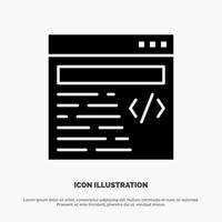 web ontwerp tekst solide glyph icoon vector