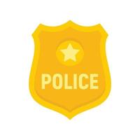 Politie goud embleem icoon, vlak stijl vector