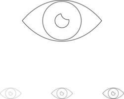 app eenvoudig icoon ontwerp oog mobiel stoutmoedig en dun zwart lijn icoon reeks vector