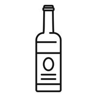 wit wijn fles icoon, schets stijl vector