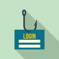 phishing Log in icoon, vlak stijl vector