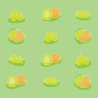 fruit afdrukken patroon achtergrond in vlak groen ontwerp vector