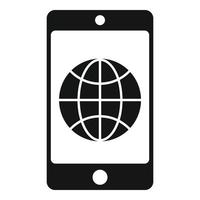 smartphone vertaler icoon, gemakkelijk stijl vector