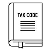 belasting code boek icoon, schets stijl vector