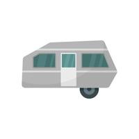 modern kamp aanhangwagen icoon, vlak stijl vector