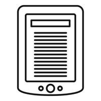 ebook tablet icoon, schets stijl vector
