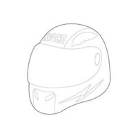 racing helm icoon, schets stijl vector