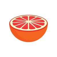 voor de helft van grapefruit icoon, vlak stijl vector