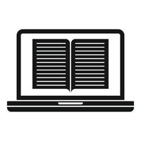 laptop ebook icoon, gemakkelijk stijl vector