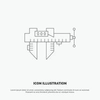 remklauwen meten micrometer reparatie schaal lijn icoon vector