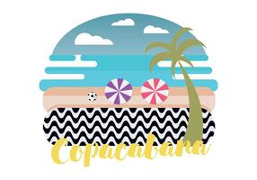 Copacabana Beach Vector Illustration