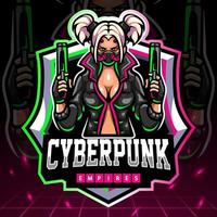 cyberpunk-mascotte. esport-logo ontwerp vector