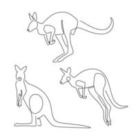 vector modern minimalisme van dier en kangoeroe lijn kunst tekenen illustratie.