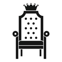 koning fauteuil icoon, gemakkelijk stijl vector