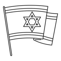 Israël vlag icoon, schets stijl vector