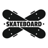 gekruiste skateboard logo, gemakkelijk stijl vector