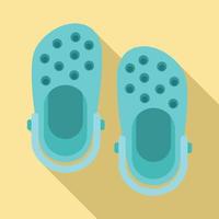 waterpark slippers icoon, vlak stijl vector