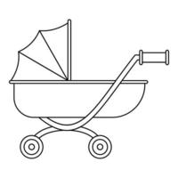 speelgoed- baby kinderwagen icoon, schets stijl vector