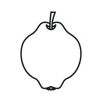 kweepeer fruit icoon, schets stijl vector