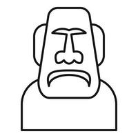 geestelijkheid moai hoofd icoon, schets stijl vector