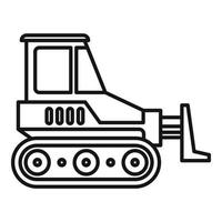 zwaar bulldozer icoon, schets stijl vector