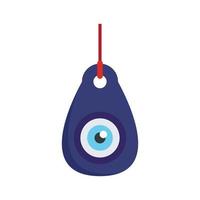 blauw oog medaillon icoon, vlak stijl vector