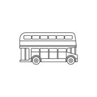 dubbele decker bus icoon, schets stijl vector