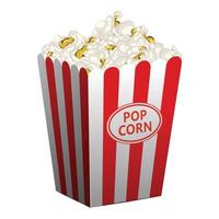 popcorn mand icoon, tekenfilm stijl vector