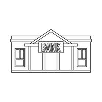 bank icoon, schets stijl vector